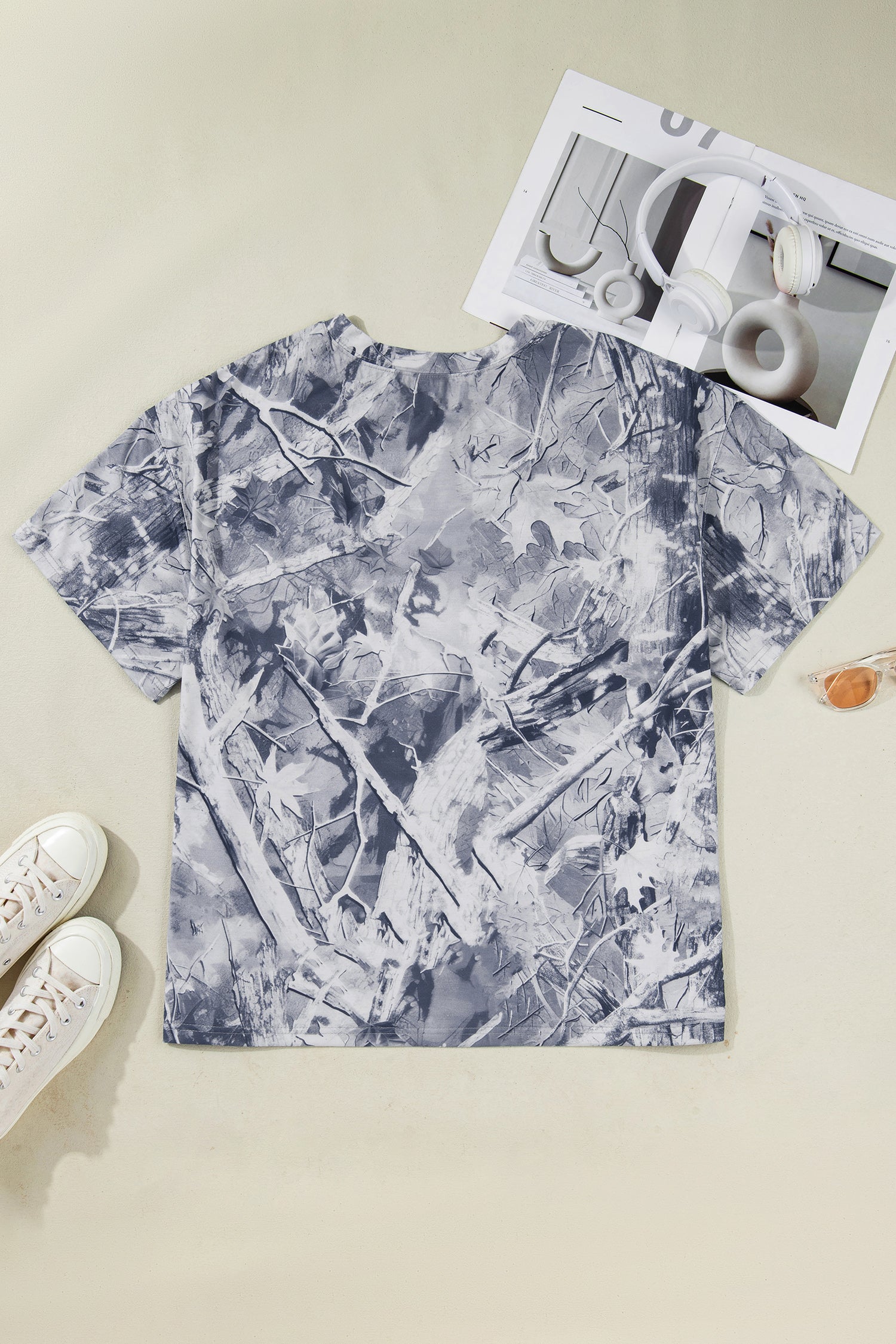 Gray Woodland Camouflage LOVE LIKE JESUS Plus Size T Shirt