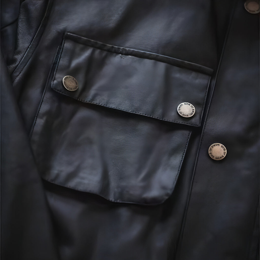 Oliewas jas Trench Retro Biker's waterdichte jas voor mannen