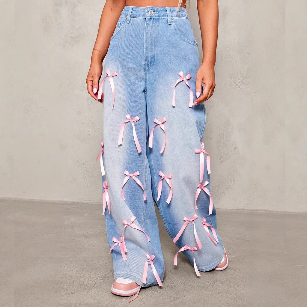 Bow High Waist Wide Leg Jeans – Haute Edition 25