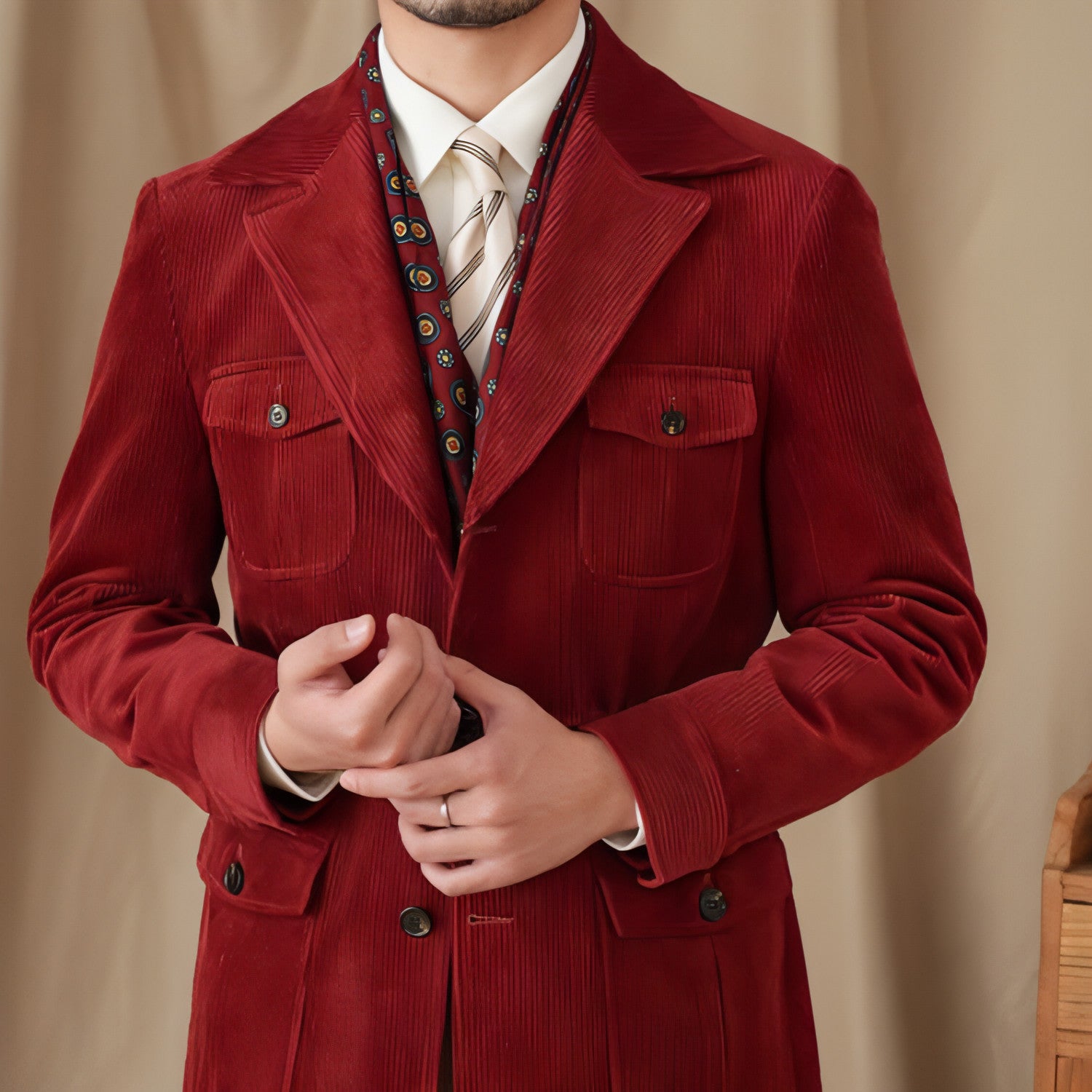 GentleFibre™ – Retro Corduroy Safari Jacket (100% Cotton)