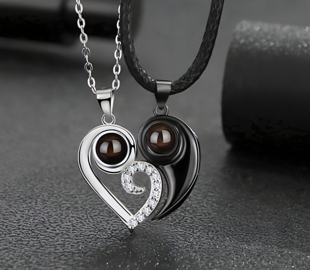 ❤️ Couples Diamond Heart Necklace – Forever Starts Here