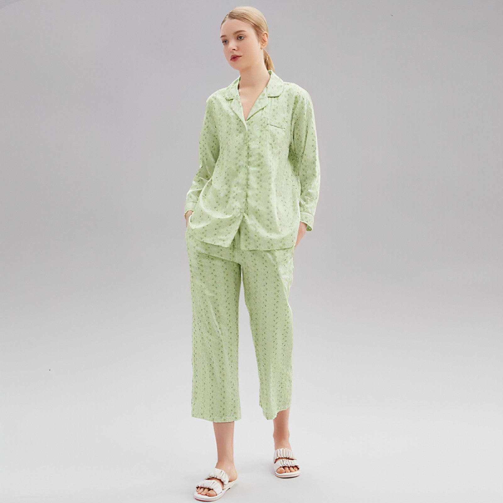 Women's Cotton Pajamas Spring Long-sleeved Homewear Thin New