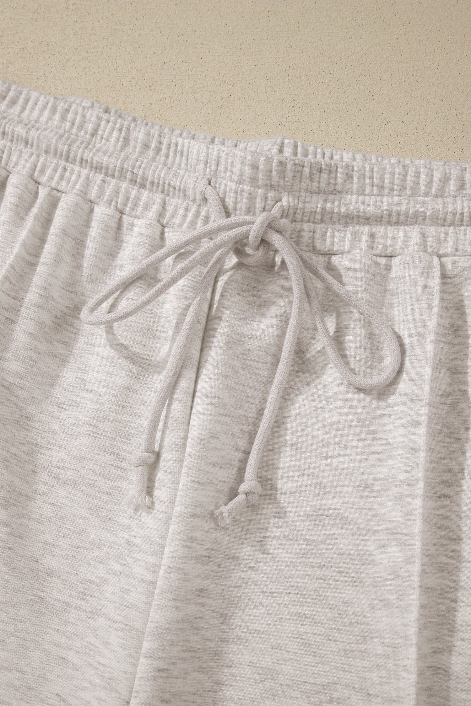 Light Grey Plus Size V Neck Polo Tee Drawstring Loose Pants 2pcs Set