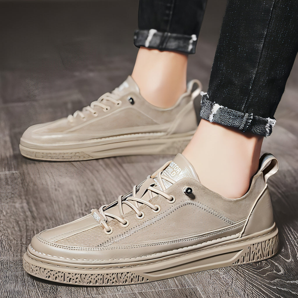 Zapatos de cuero pequeños estilo británico casual para hombre