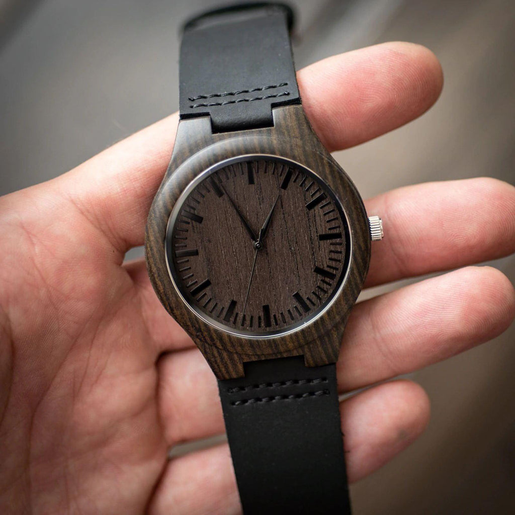 Custom Engraved Wooden Watch – Personalized Gift for Him