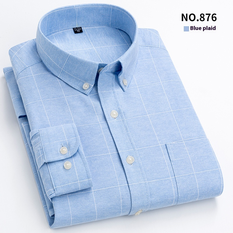 Camisa de vestir de manga larga de algodón purificado para hombre, antiarrugas, corte entallado y sin corazón