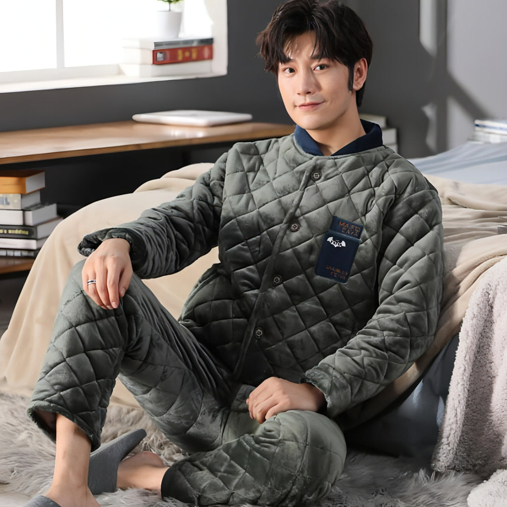 Pijama masculino grosso de inverno
