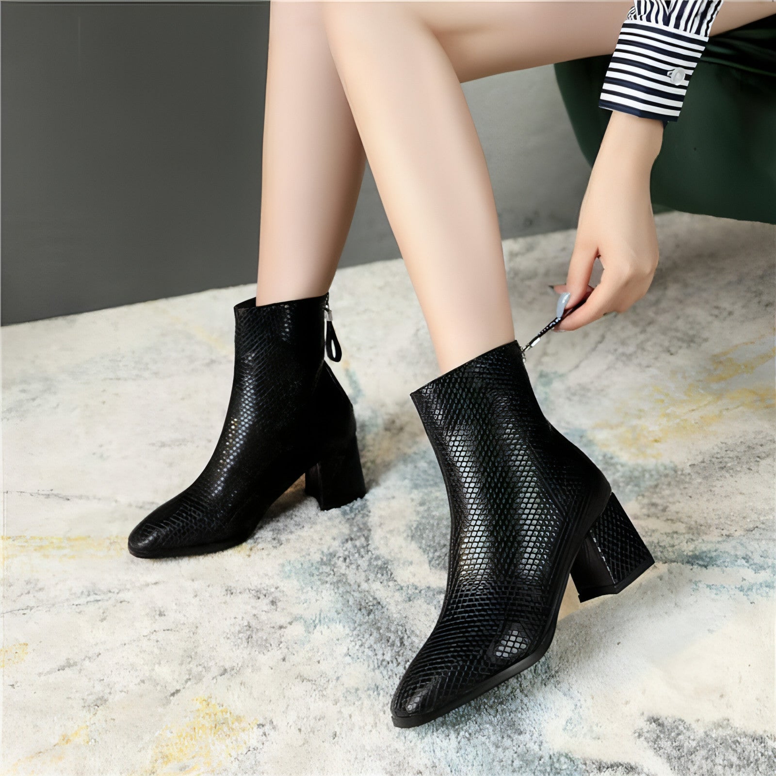 Botas de mujer con tacón grueso y talla grande