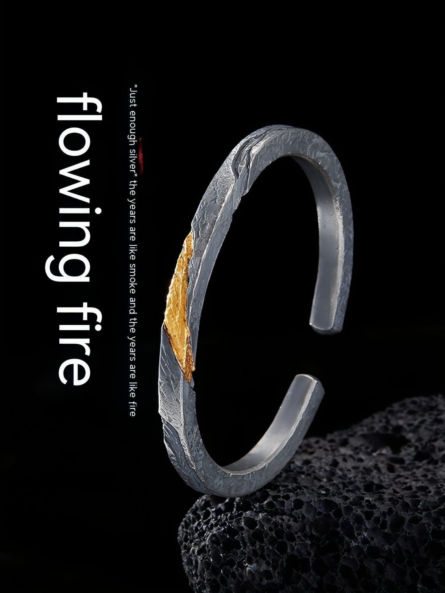 Pulsera de hombre en plata pura personalizada estilo retro en oro de 24 quilates