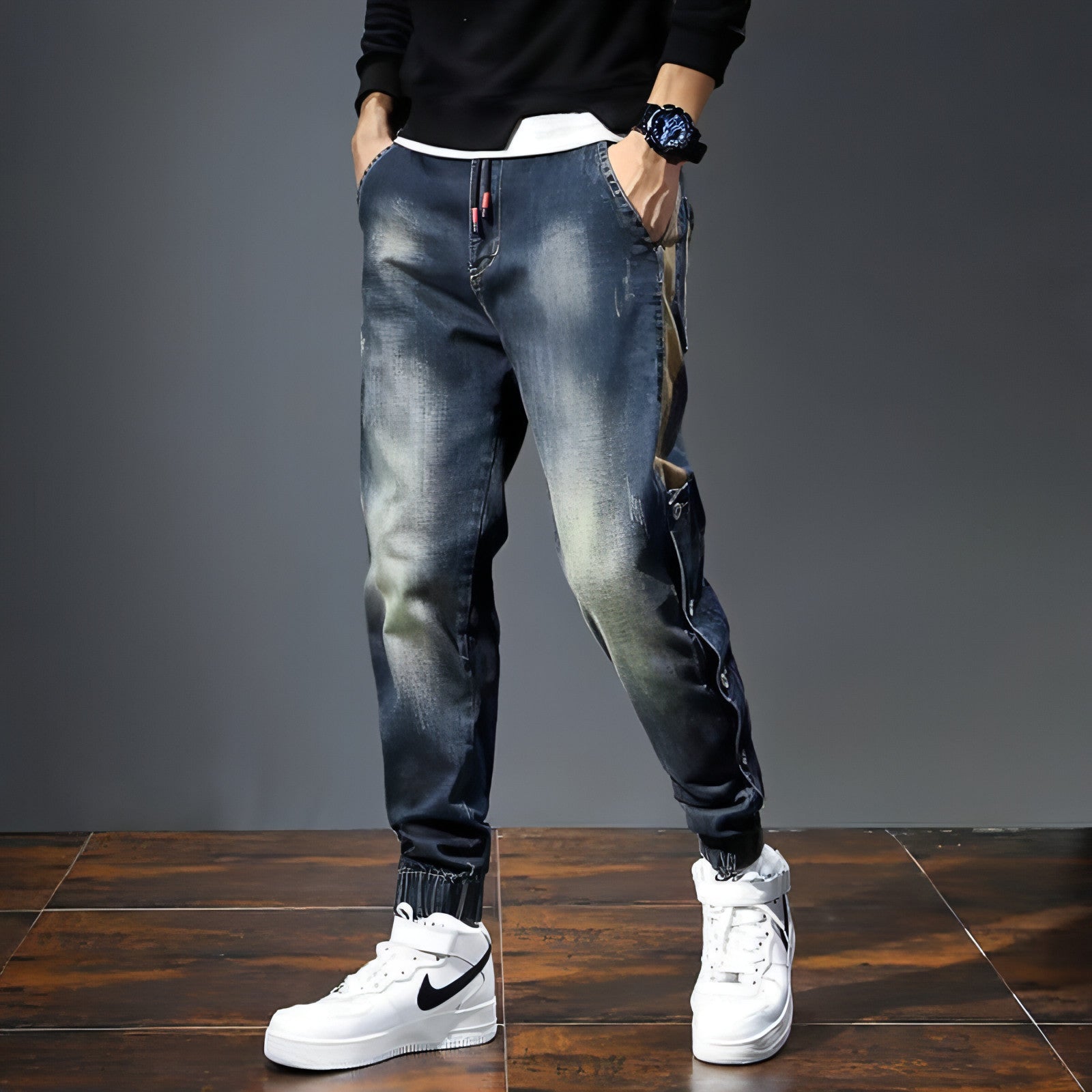 UrbanEase™ – Cropped Harem Denim Pants