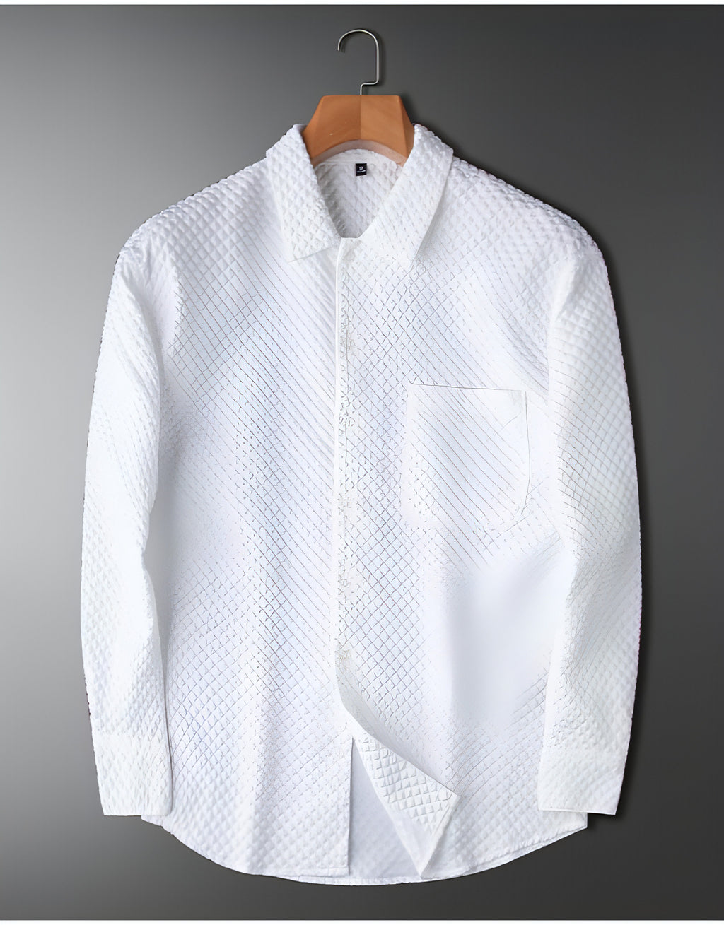 Camisa de vestir blanca de manga larga para hombre