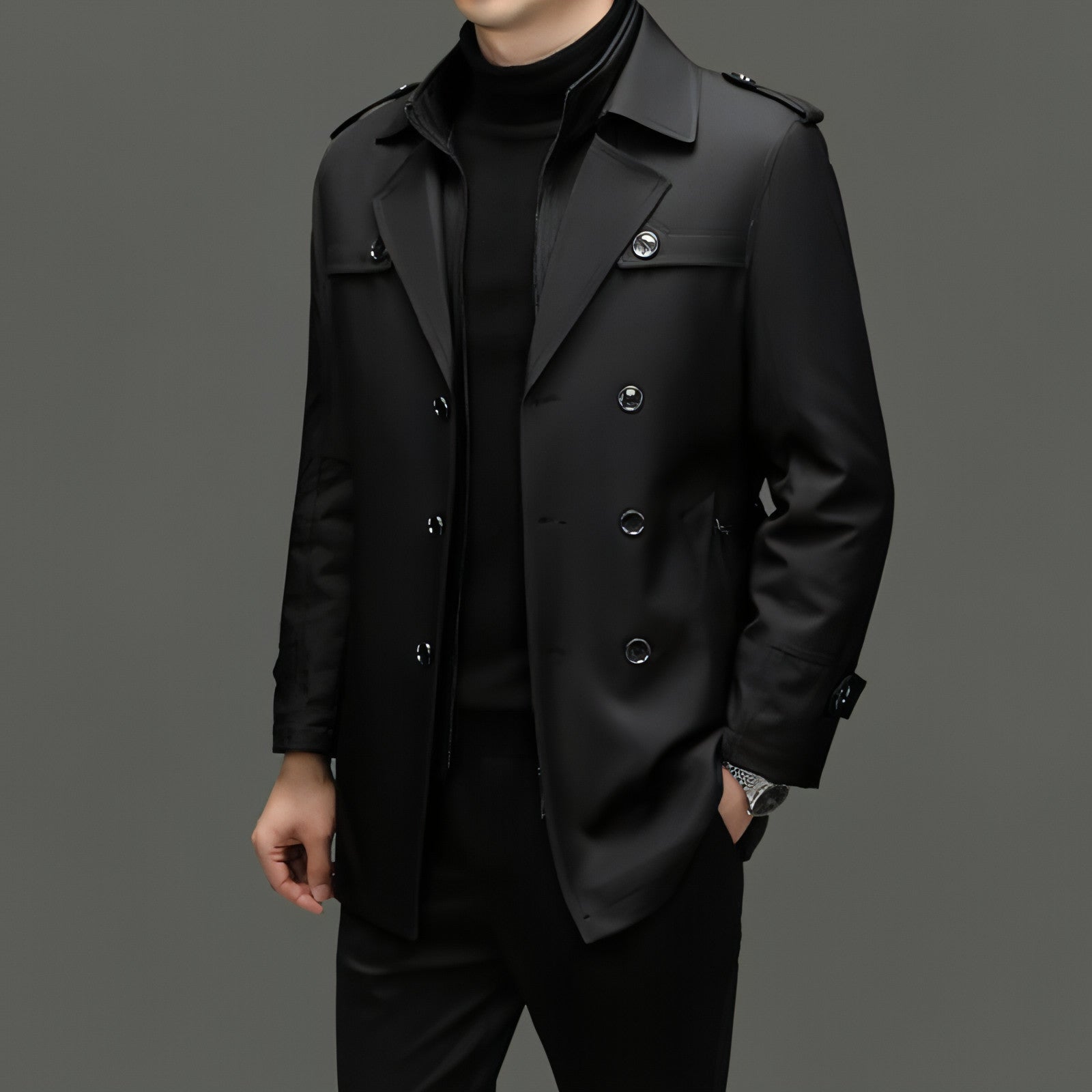 A.1 Men's Duster Mid-length Detachable Liner With Cotton Belt (Jacket)