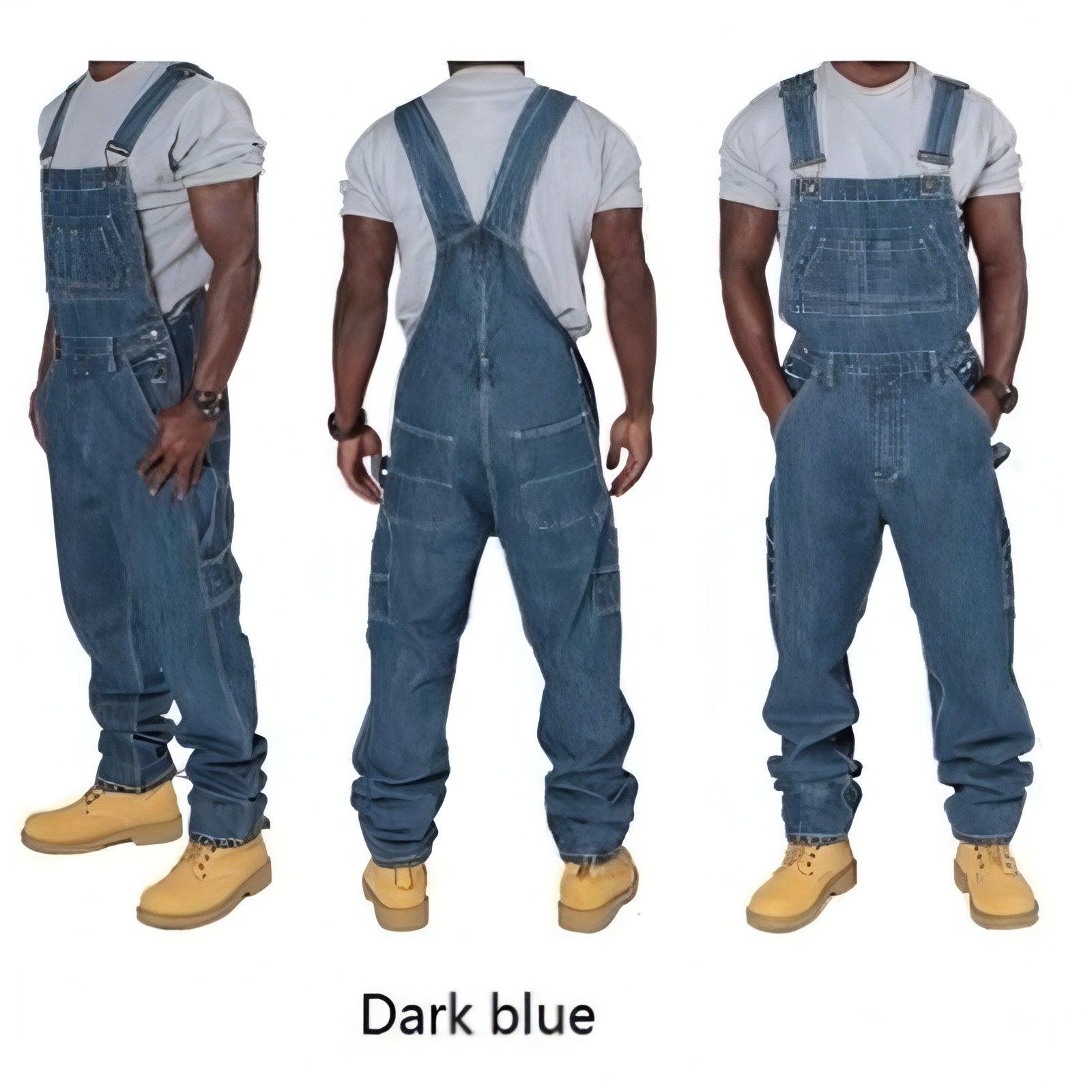 RuggedForm™ – Men's Loose-Fit Denim Utility Overalls