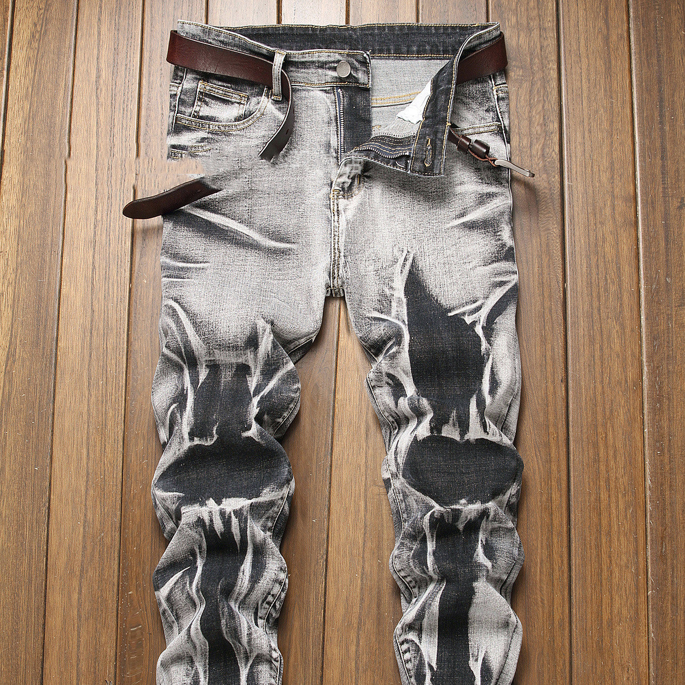 Urban Edge – Men’s Slim Fit Gray Washed Jeans