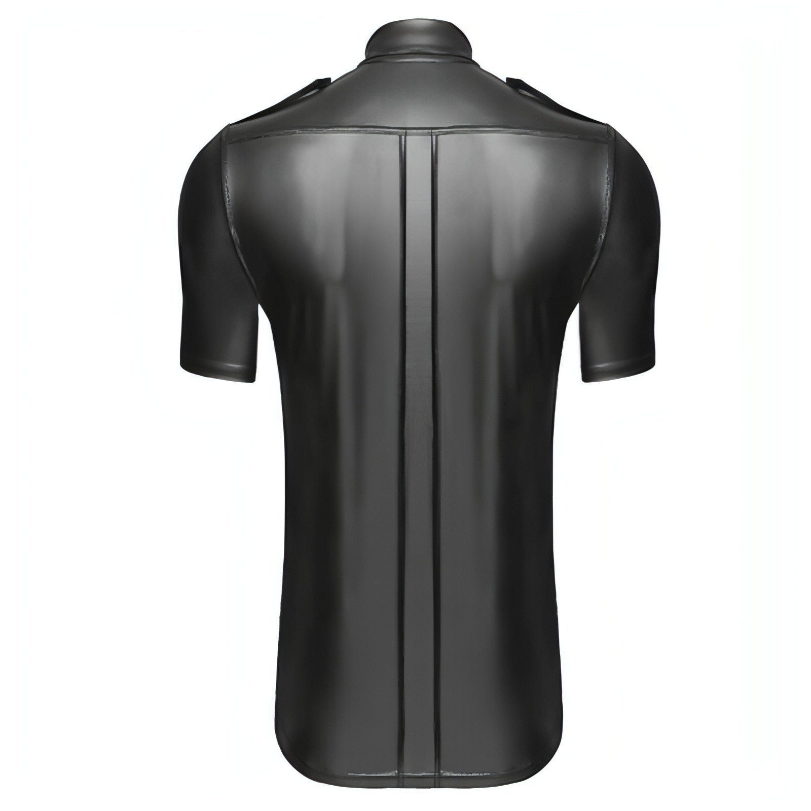 Camisa de vestir de charol para hombre, trajes de cuero discretos para escenario