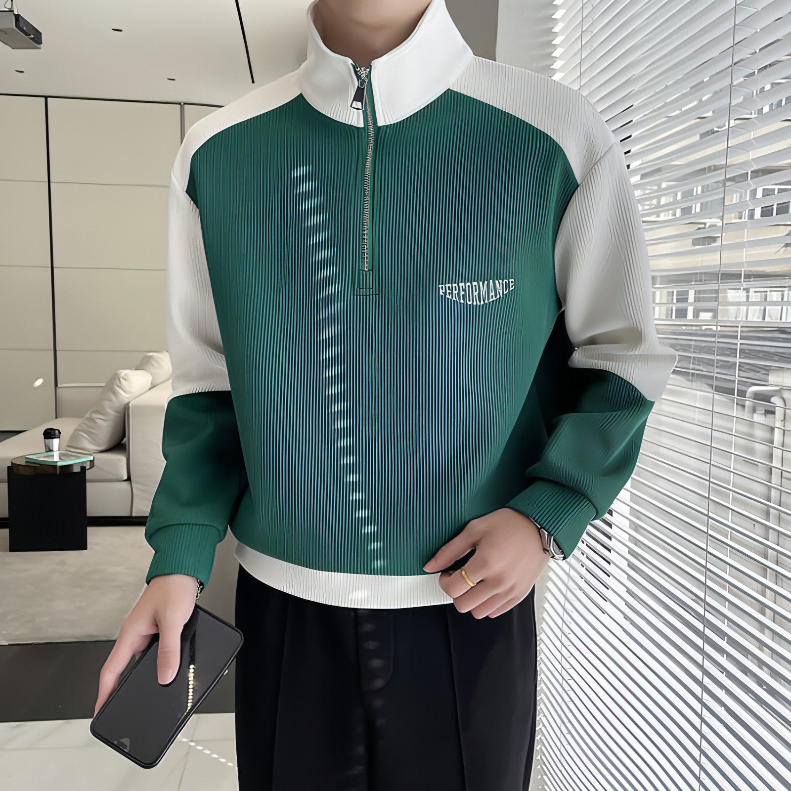 Men's Four Seasons Half-Zip Cotton Jacket