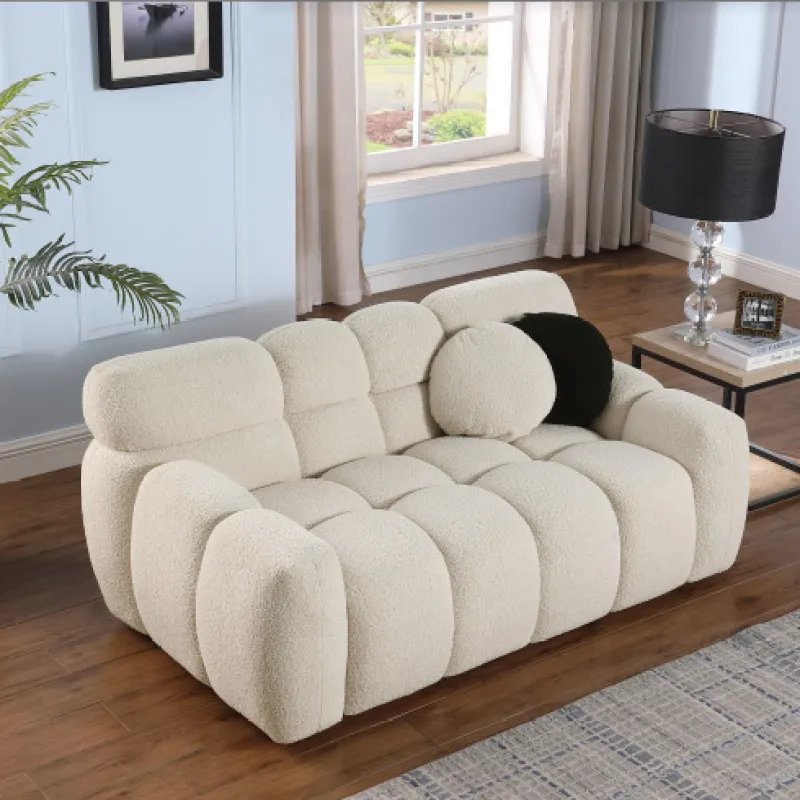 LuneluX_Home – 65" Bouclé Marshmallow Sofa | U.S. Comfort Edition