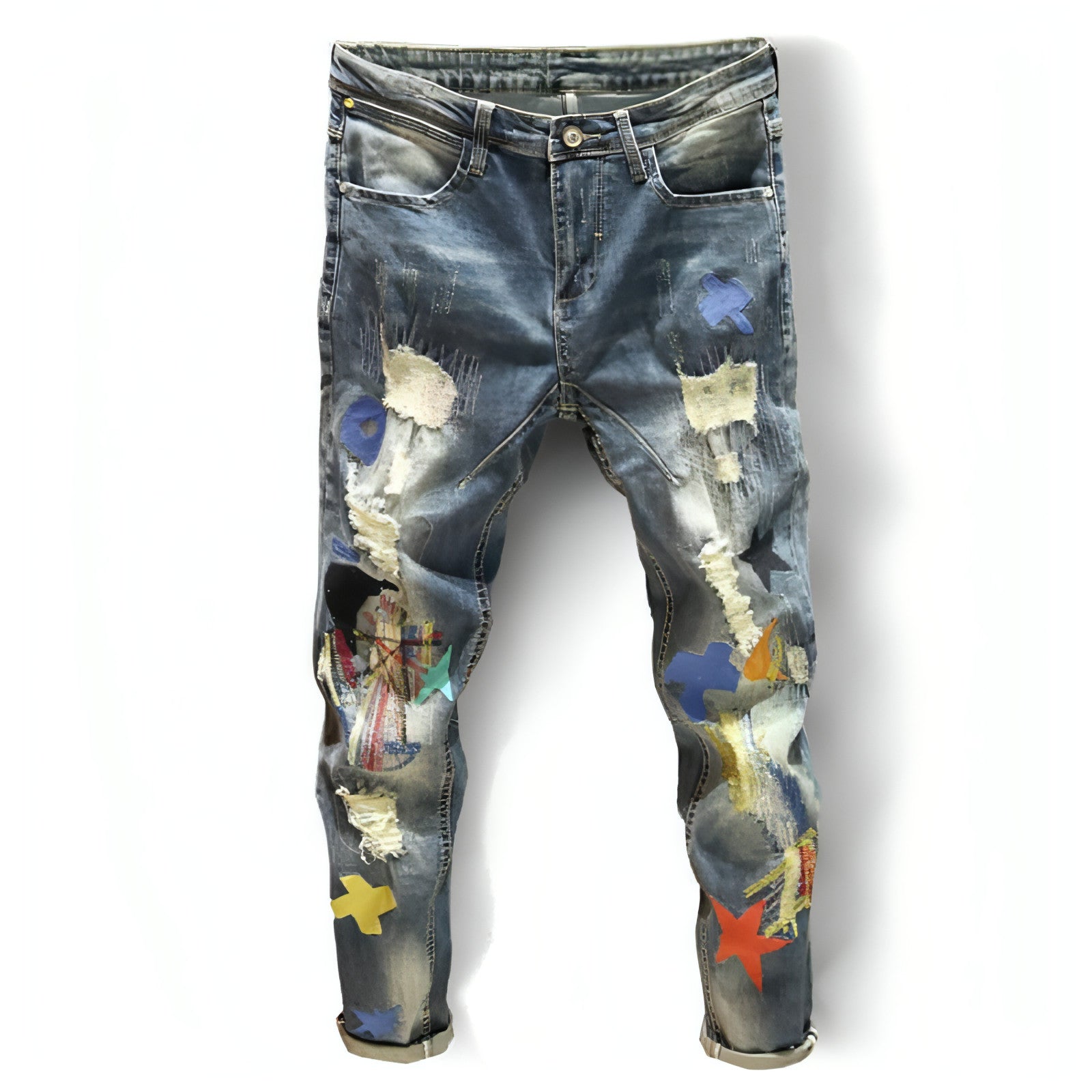 Blue Ripped Jeans Men's  Youth