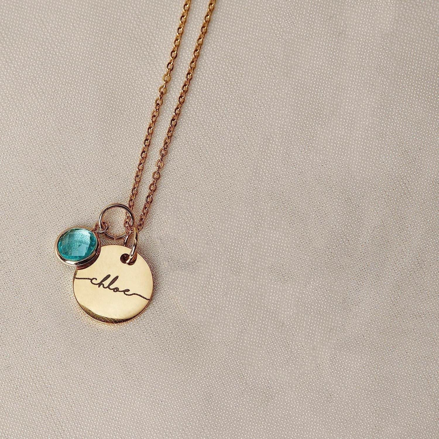 💎 Personalized Birthstone Name Necklace – A Gift from the Heart