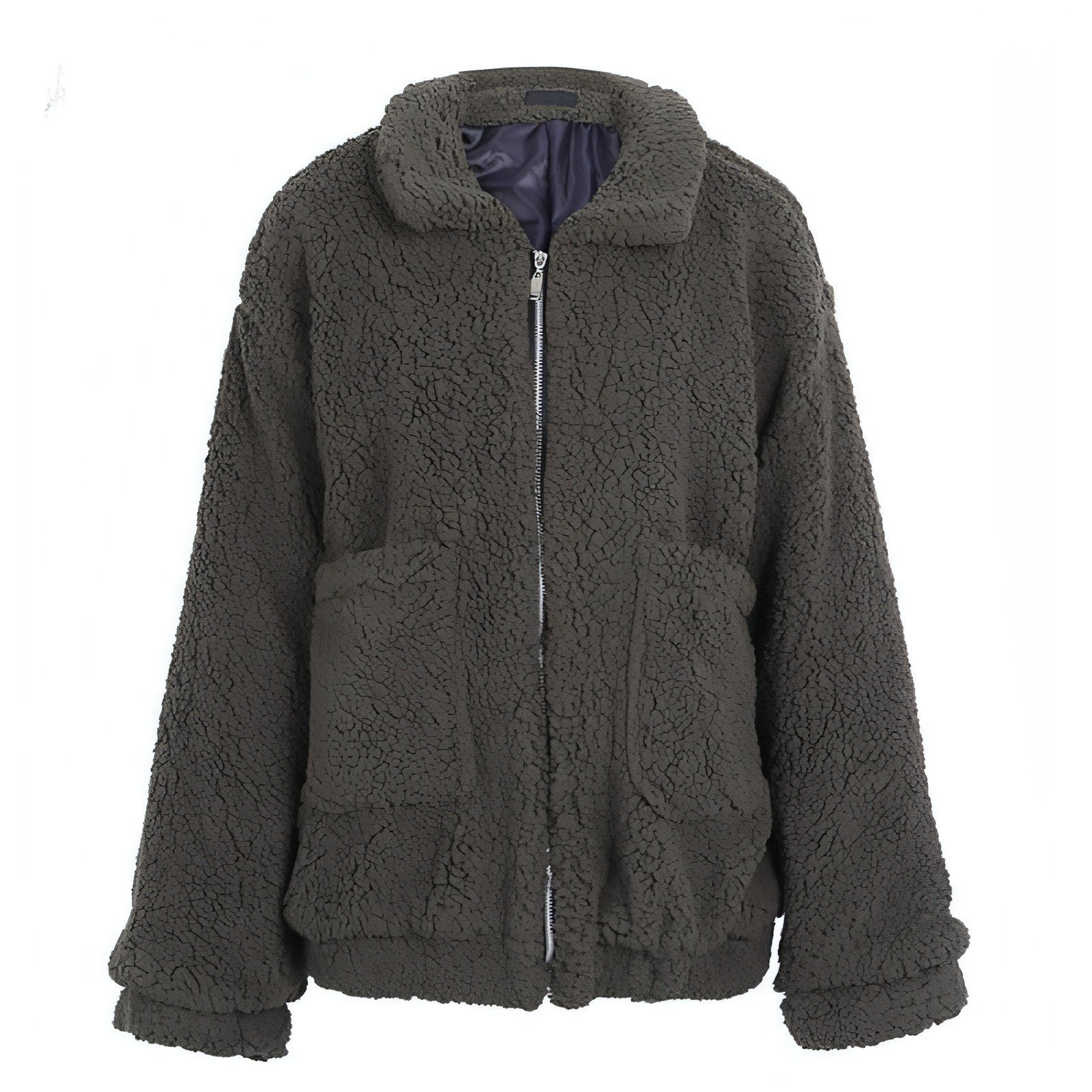 Faux Lammwolle übergroße Jacke Mantel Winter schwarz warme haarige Jacke Frauen Herbst Oberbekleidung