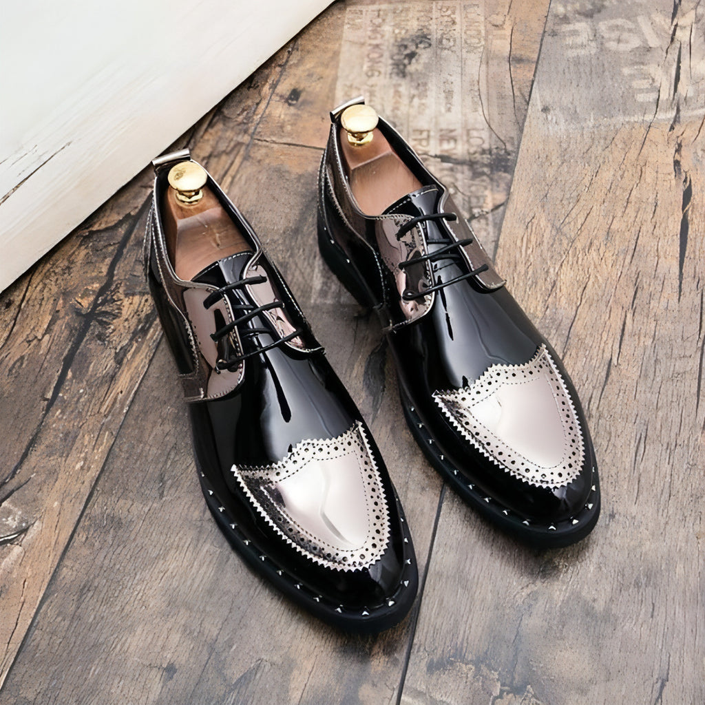 Verão britânico apontado com sapatos de couro casual homens