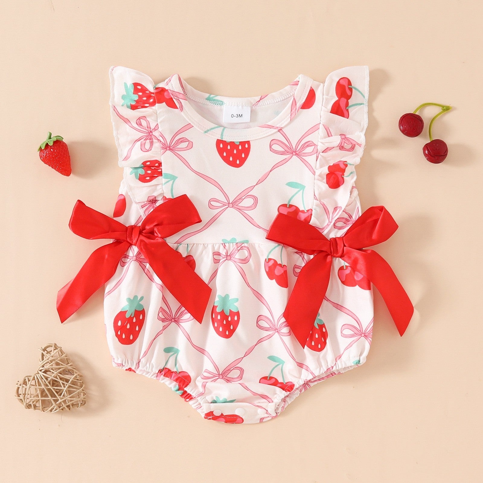 FruityNest™ – Baby Summer Romper with Short Sleeves