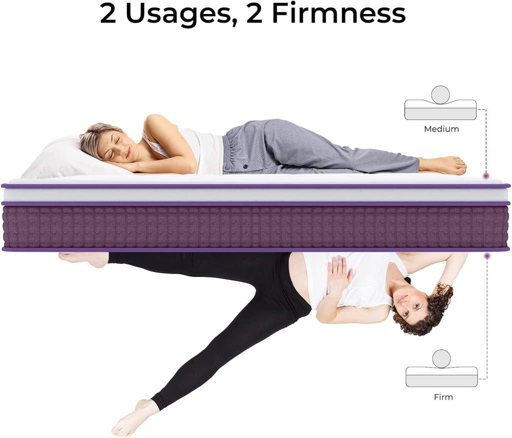 LuneluX_Sleep – 12-Inch Hybrid Mattress with Pocket Springs | Medium Soft | Boxed Comfort