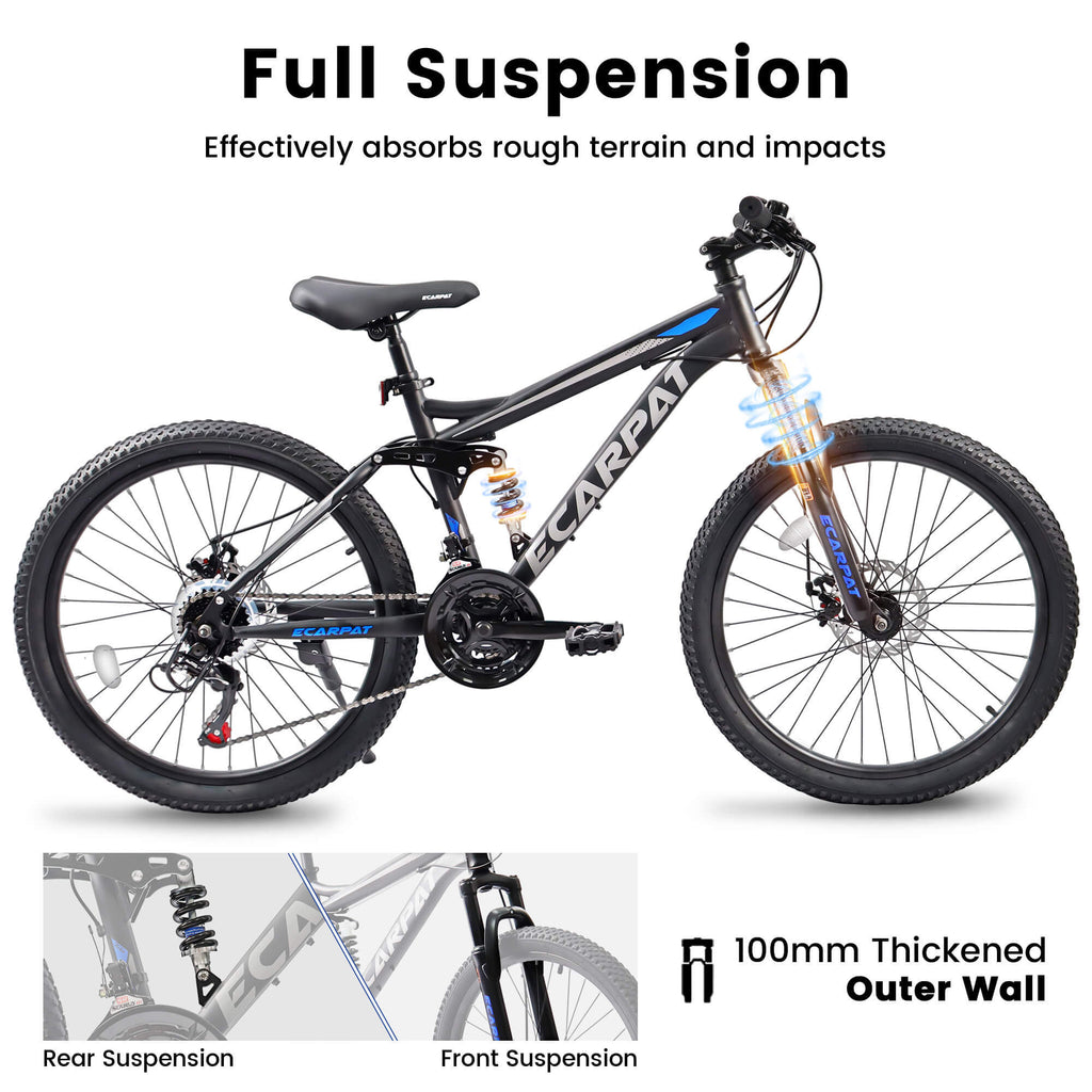FlexRide™ 24 – 24" MTB Bike with Disc Brakes & 21-Speed Gears