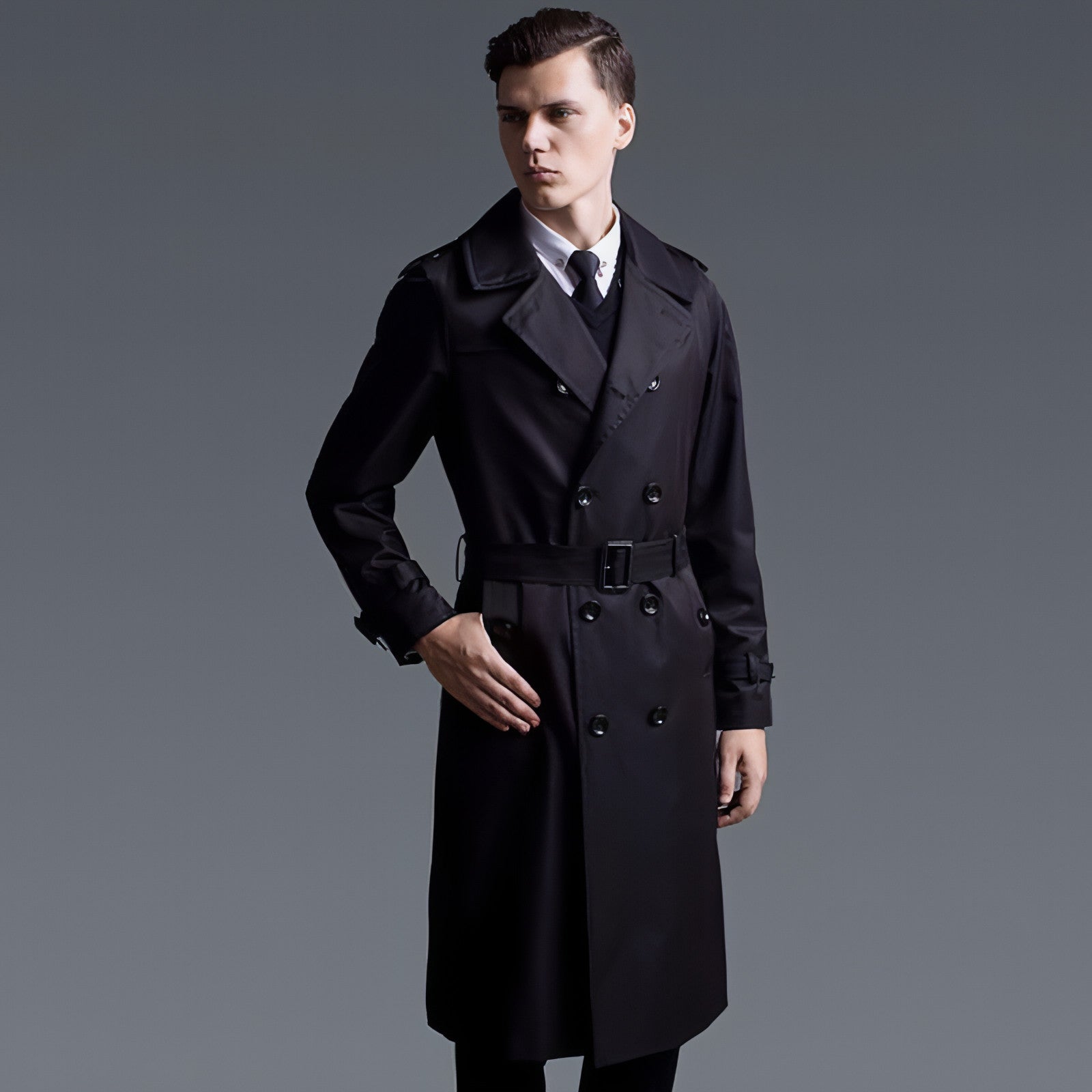 Spring And Autumn New European Station Loose Trench Coat