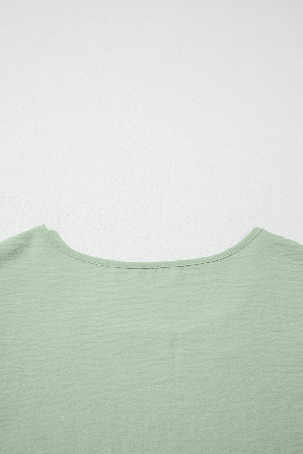 Clearly Aqua Plus Size Crew Neck Ruffle Sleeve Top