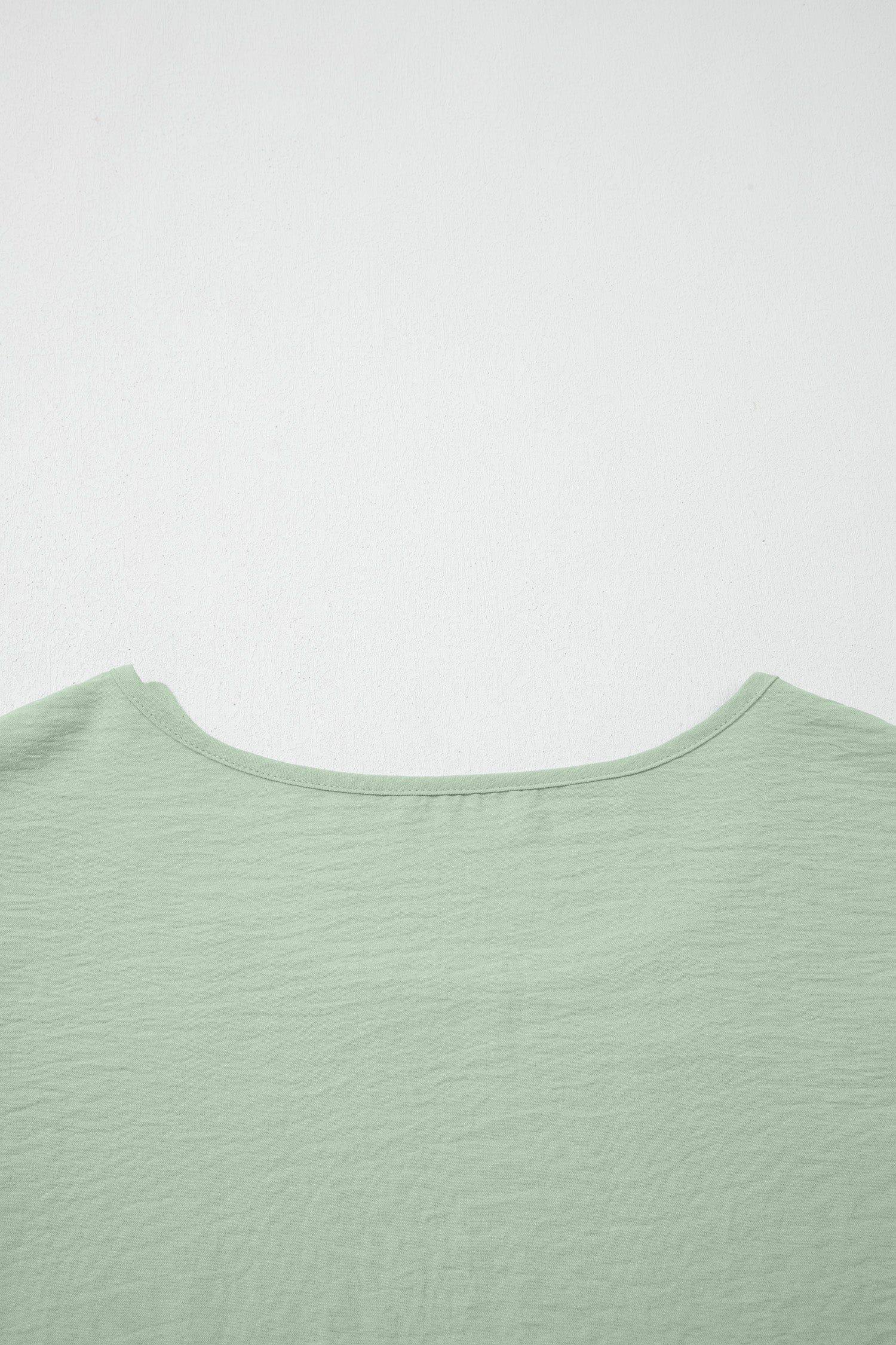 Clearly Aqua Plus Size Crew Neck Ruffle Sleeve Top