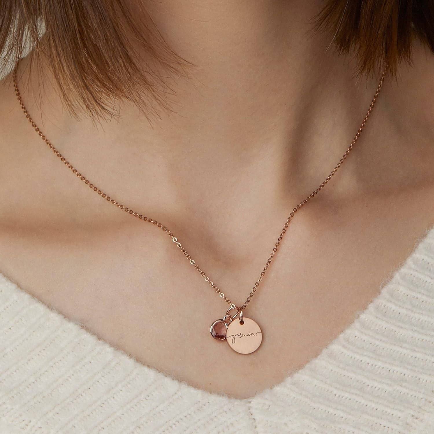 💎 Personalized Birthstone Name Necklace – A Gift from the Heart