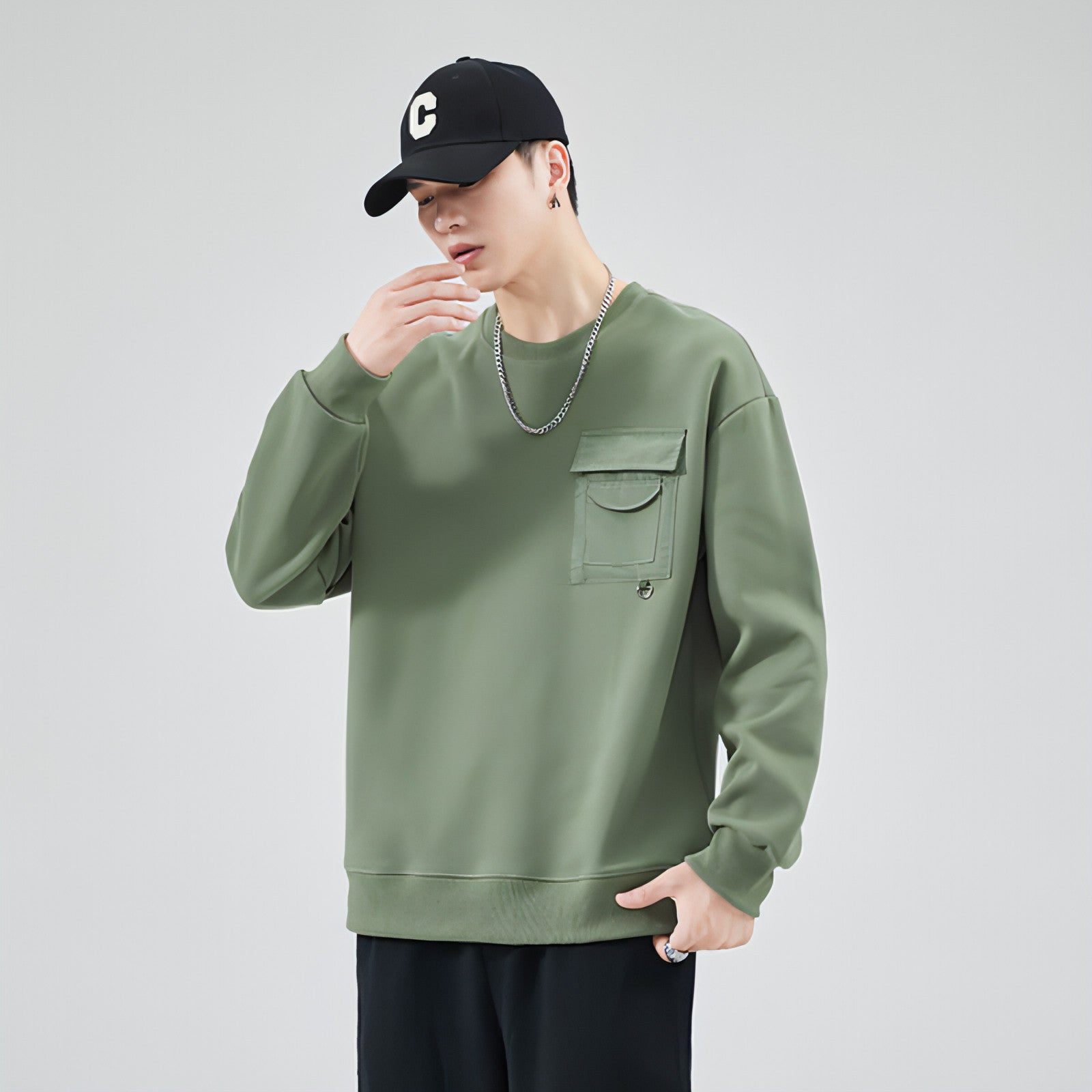 Men's Autumn Loose Round Neck Sweater