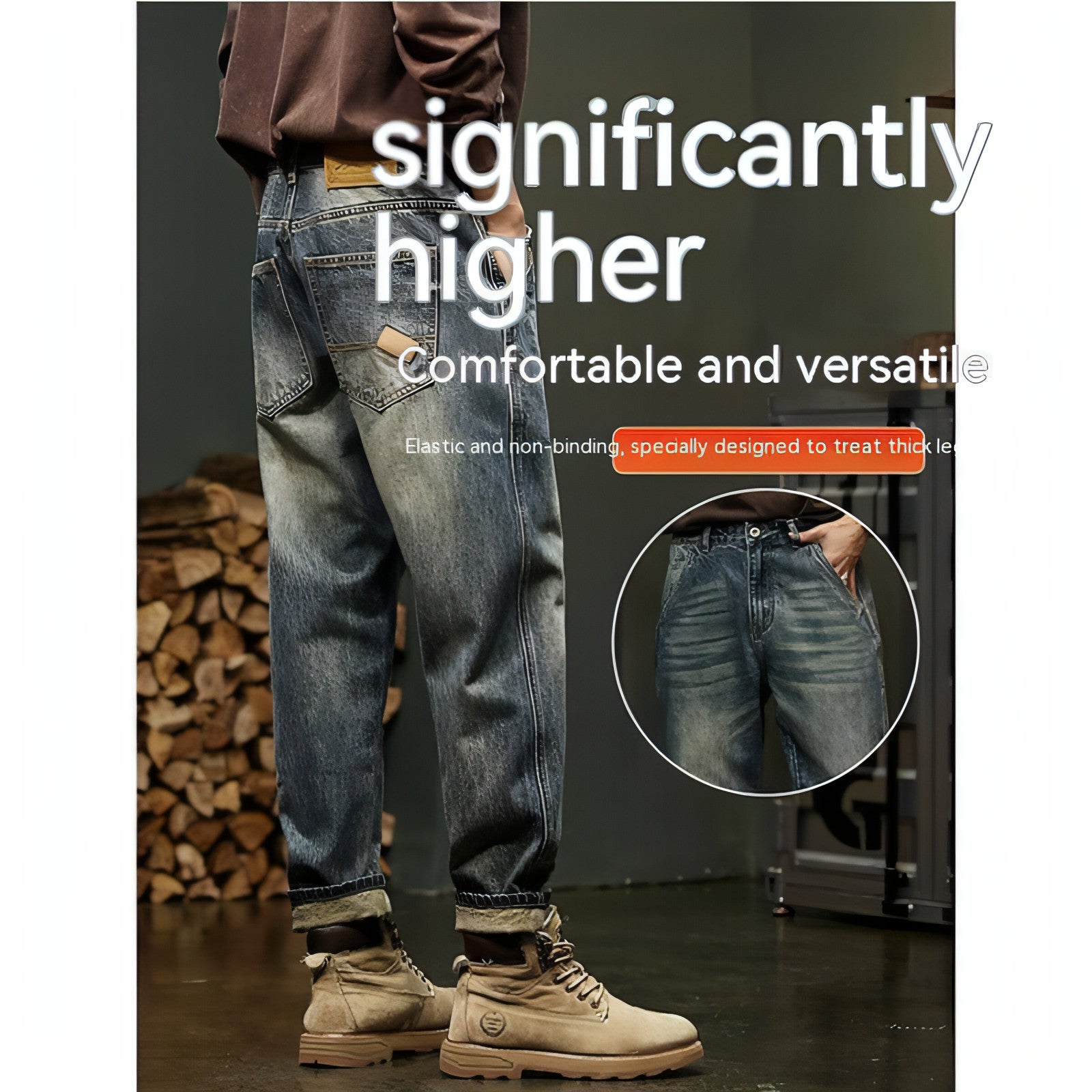 Pantalones cargo rectos y holgados para hombre (jeans)