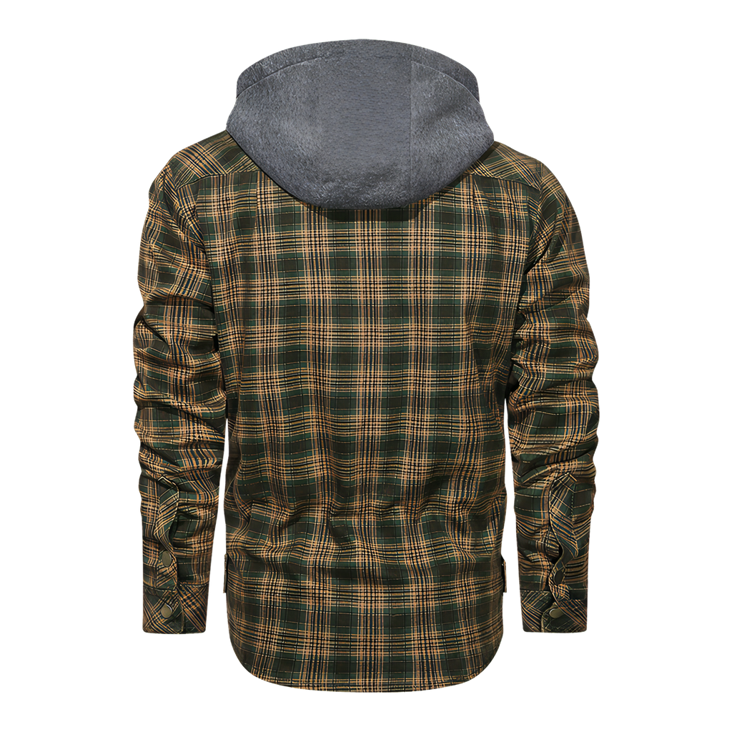 Chaqueta de cuadros de manga larga para hombre