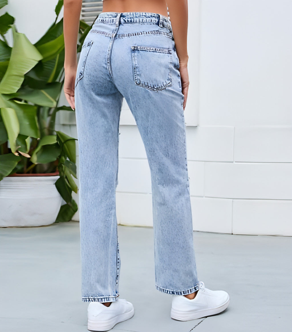 Personality Ripped Washed Loose Skinny Jeans Women