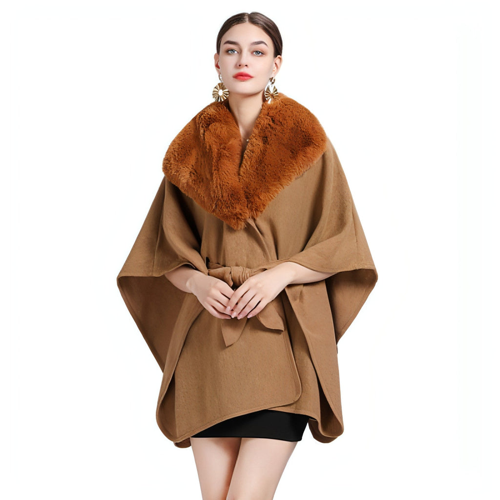 Kragen Strickschal Cape Damen Jacke