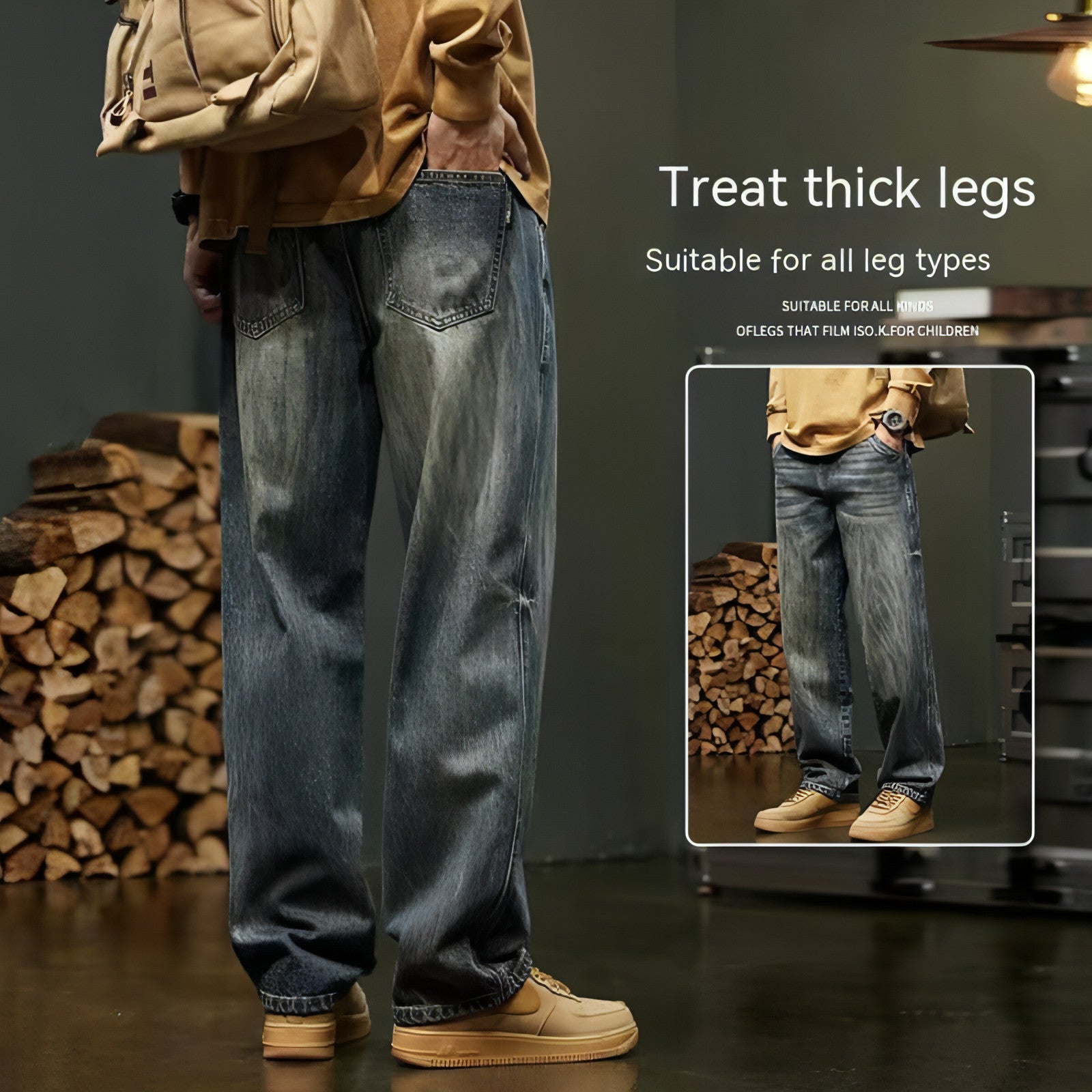 Pantalones cargo rectos y holgados para hombre (jeans)