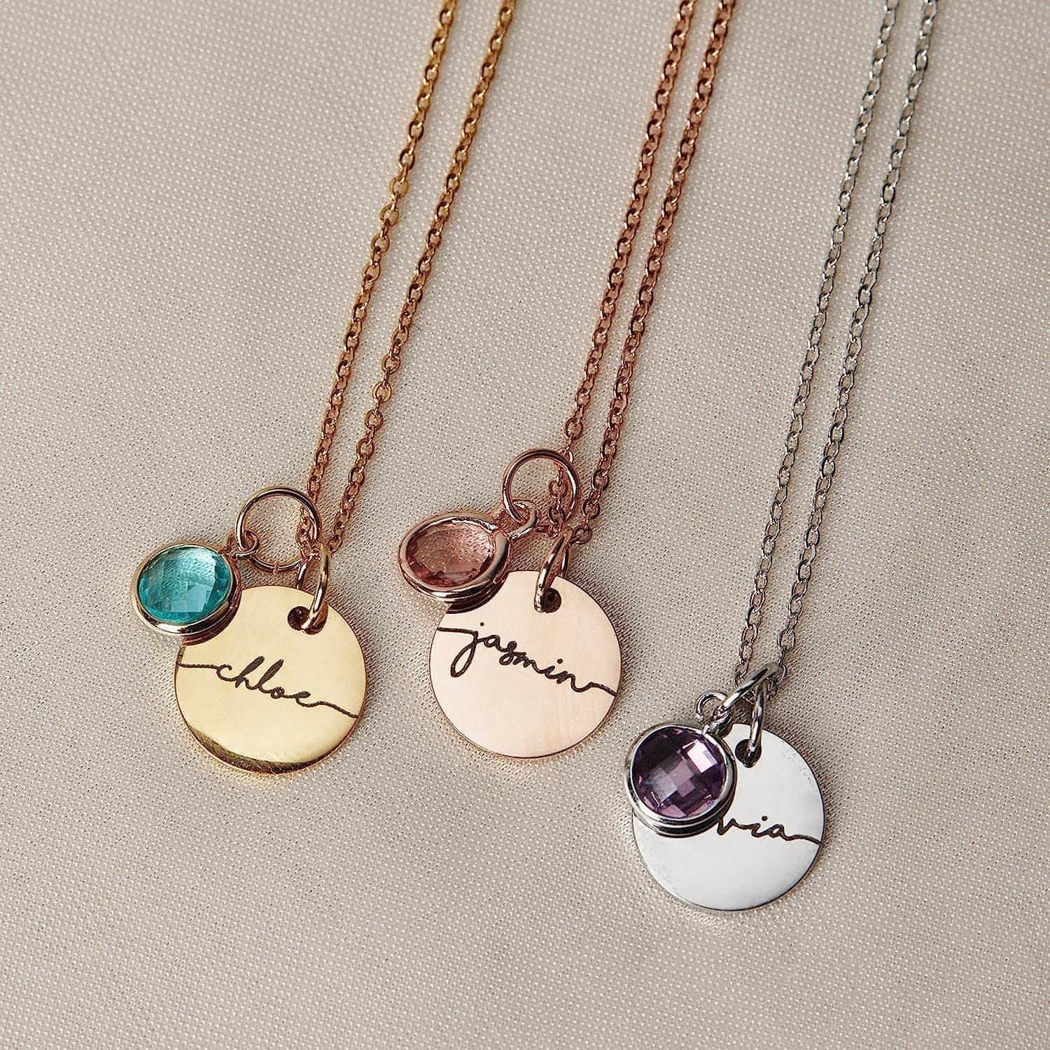 💎 Personalized Birthstone Name Necklace – A Gift from the Heart