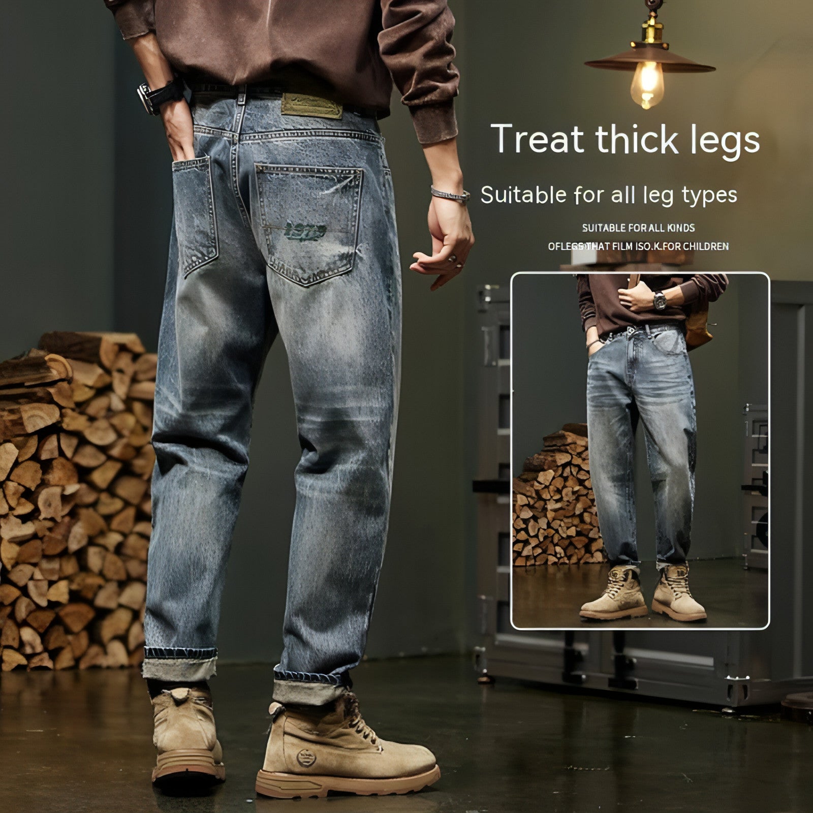 Pantalones cargo rectos y holgados para hombre (jeans)