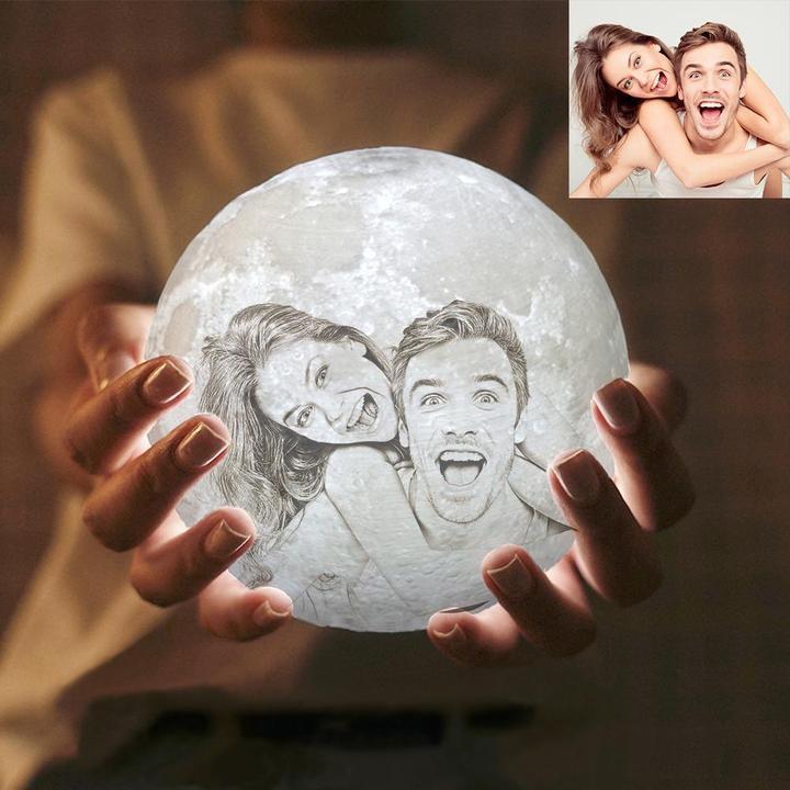 LunaGlow™ – Personalisierte 3D-Mondlampe mit Gravur & Foto