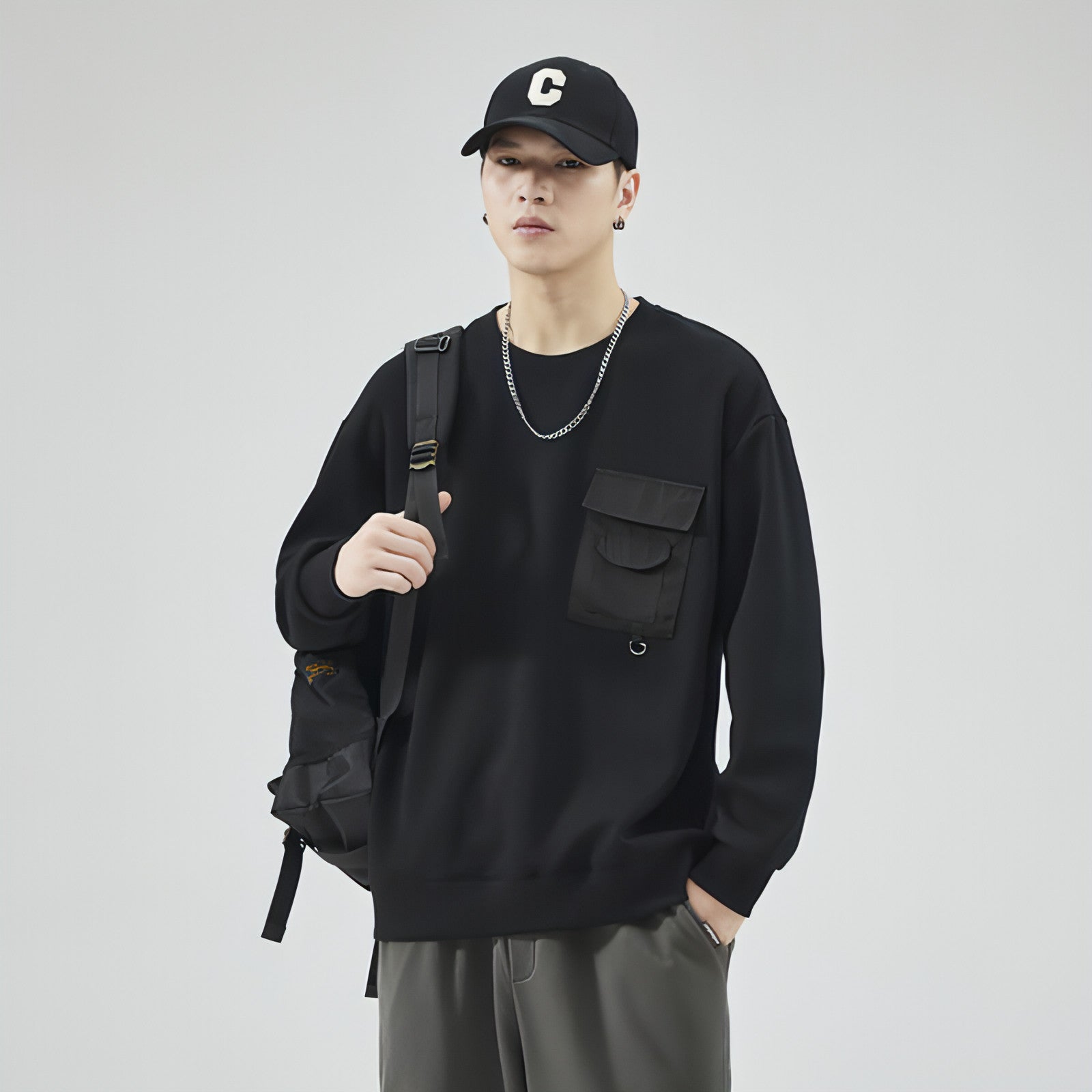 Men's Autumn Loose Round Neck Sweater