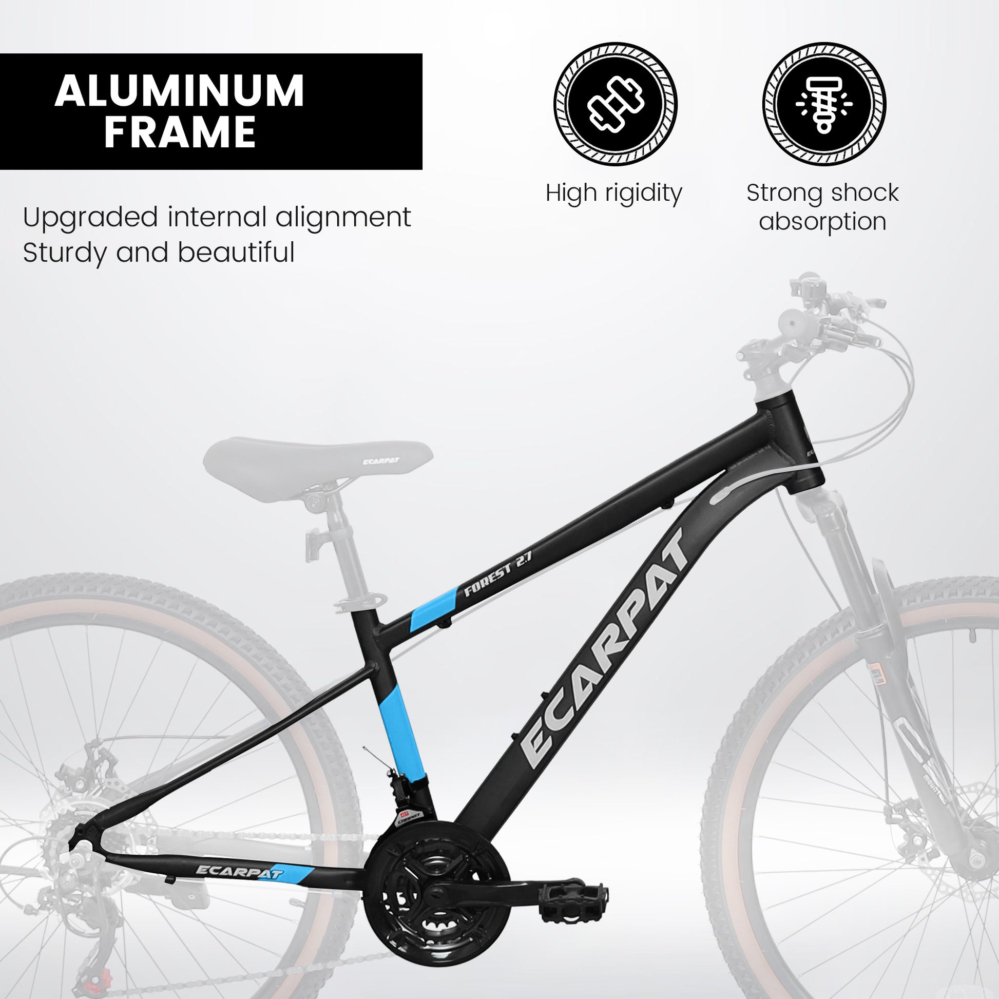 Carpat™ MTB Velocity 27 – 27.5" ALUMINIUM Mountain Bike (21-Speed, Black-Blue)