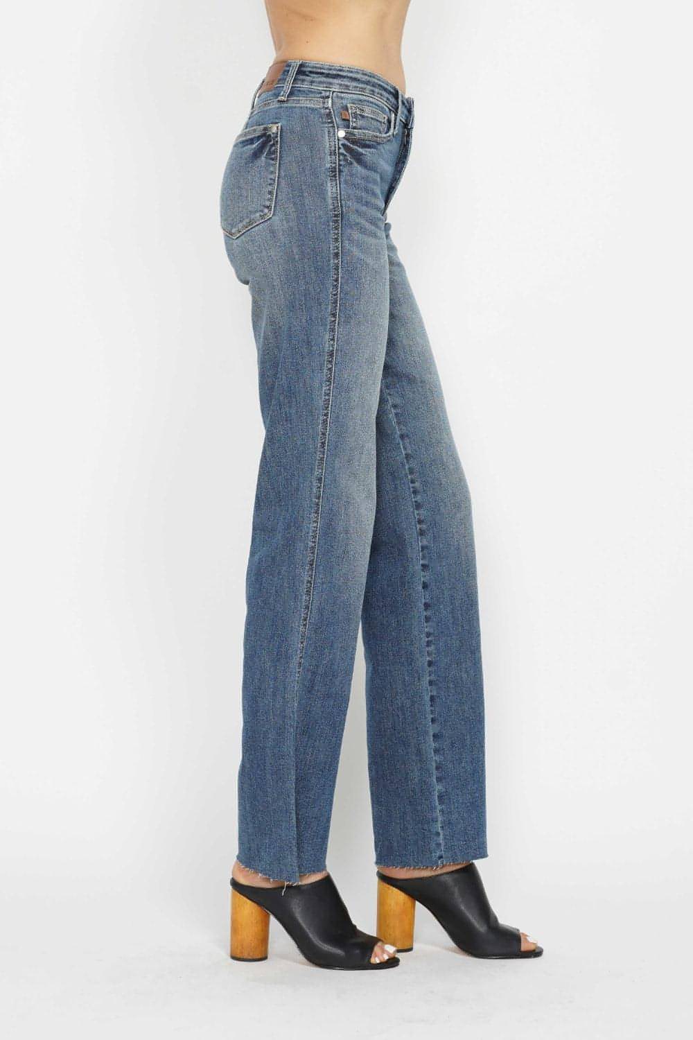 Judy Blue full -size buikregeling rechte jeans