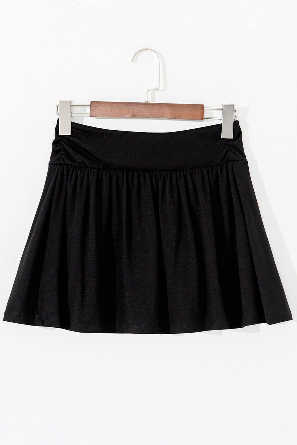 Zwarte brede tailleband met ruches en skort