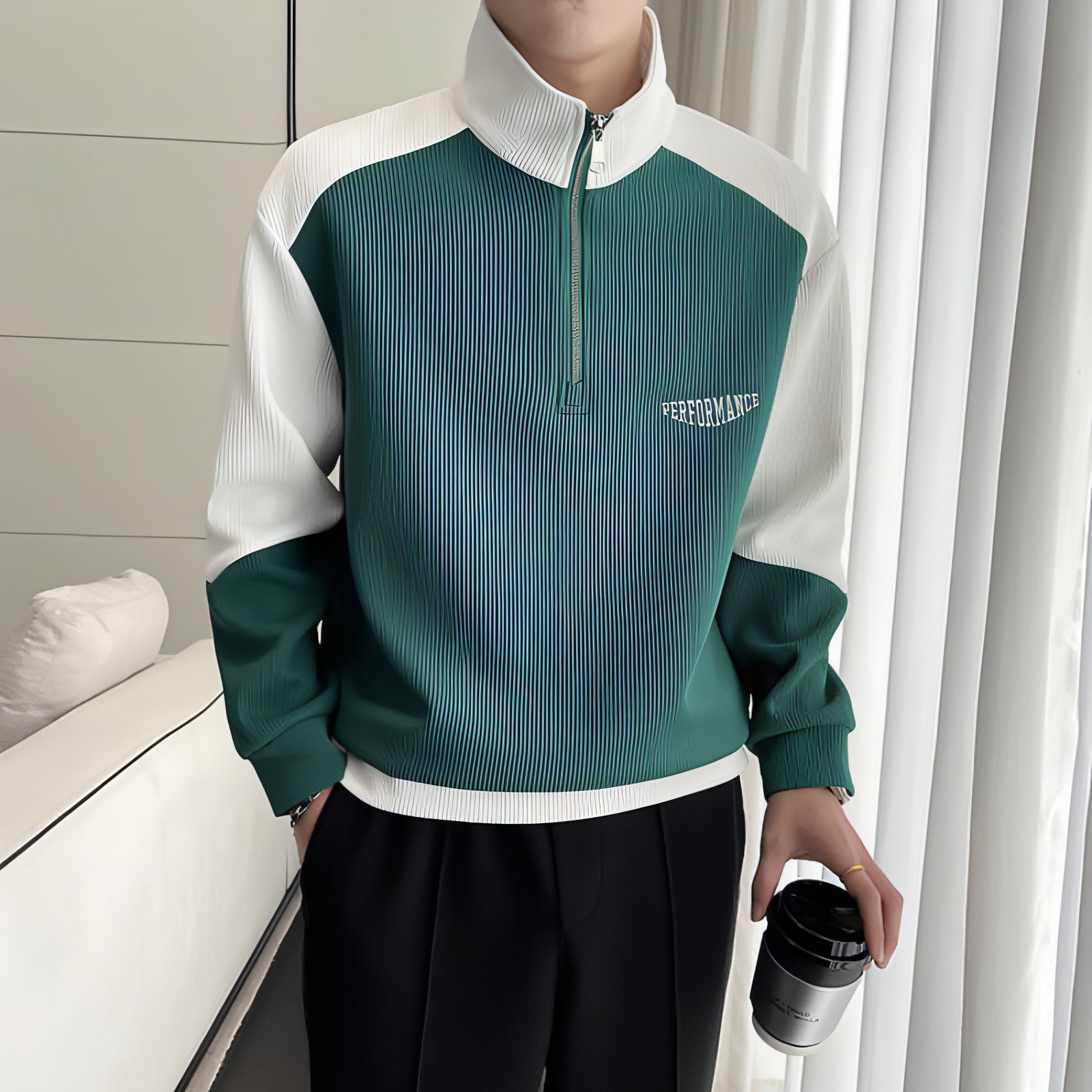 Men's Four Seasons Half-Zip Cotton Jacket
