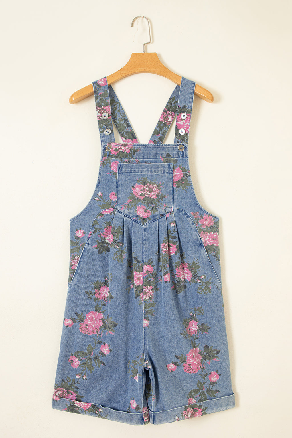 Myosotis Floral Print Denim Shortalls