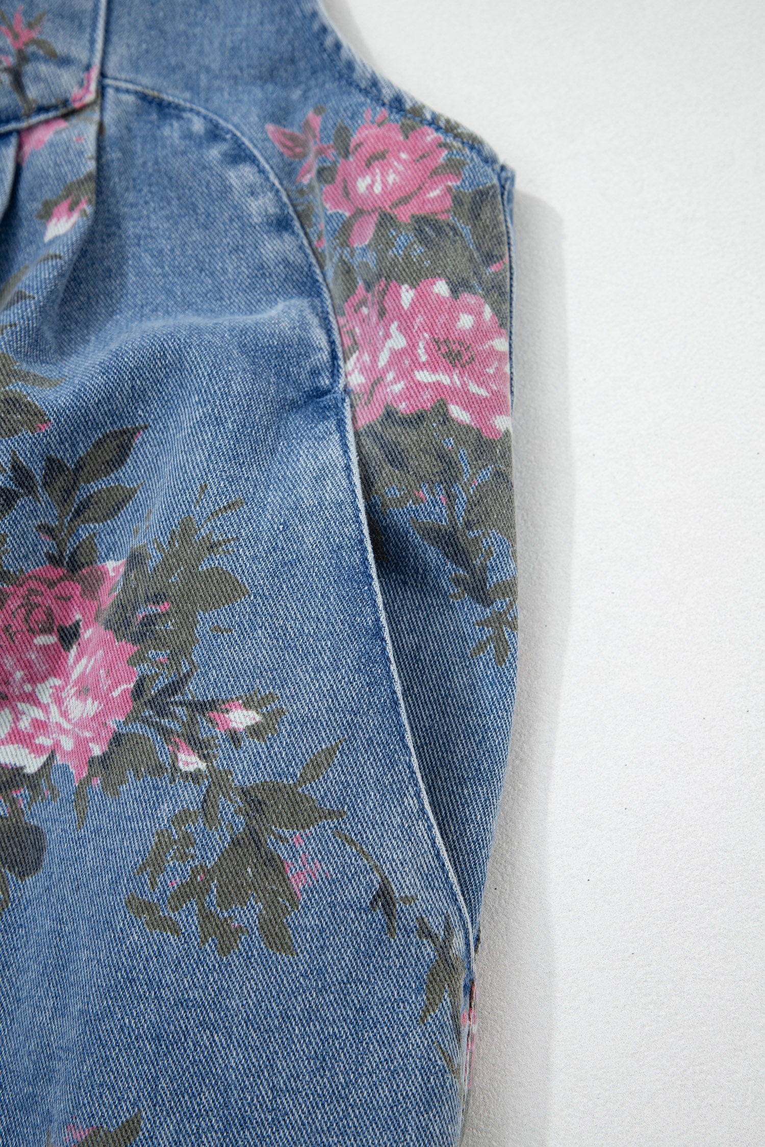 Myosotis Floral Print Denim Shortalls