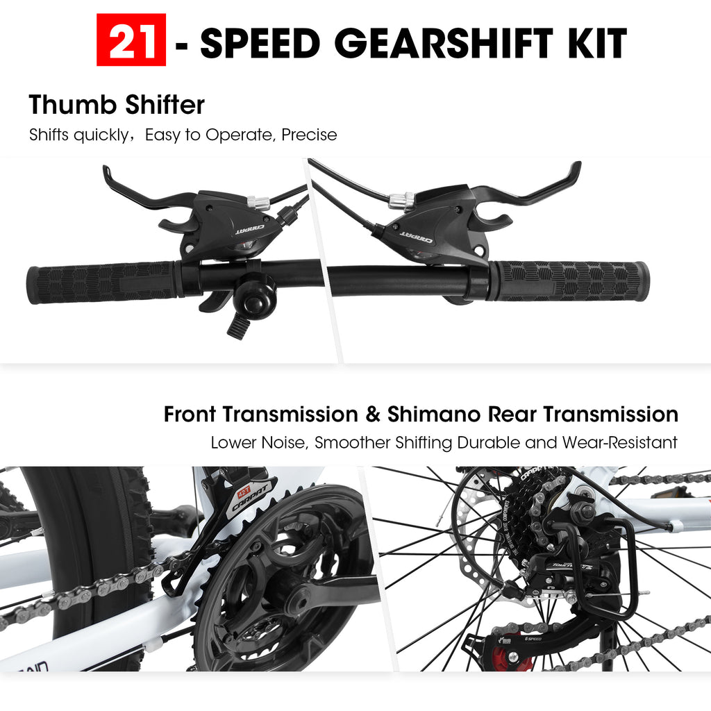 Ecarpat™ MTB - City-Cruizer – 27.5" 21-Speed Mountain Bike (ALUMINIUM Frame)