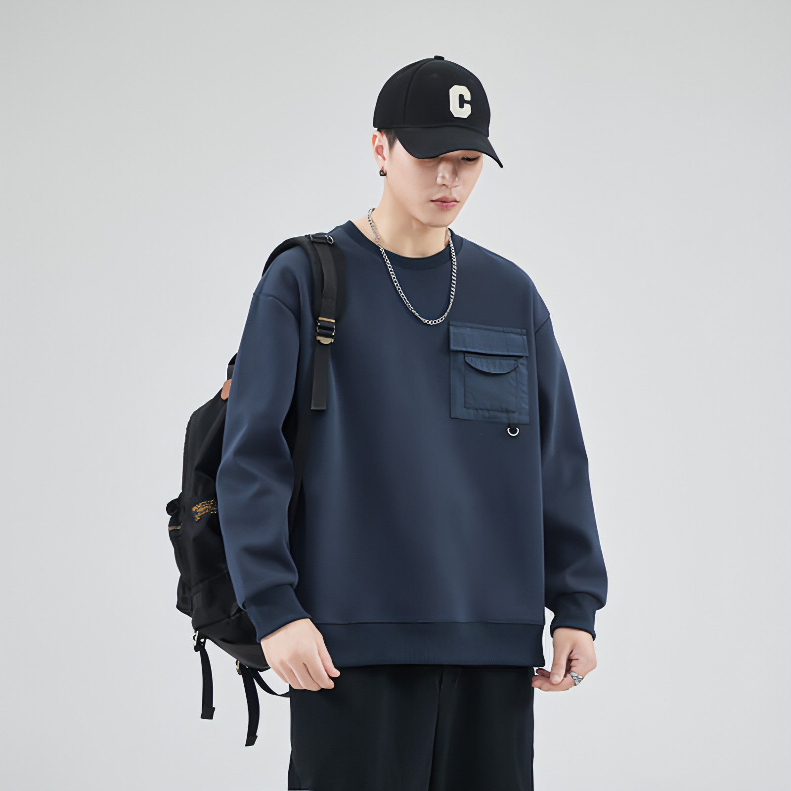 Men's Autumn Loose Round Neck Sweater